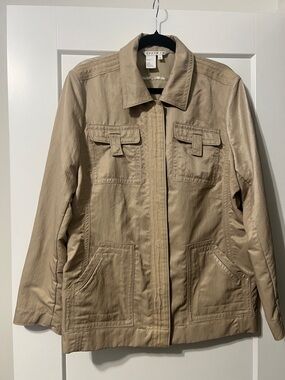 SPANNER Beige Utility Jacket - Women's Casual Zip-Front Coat